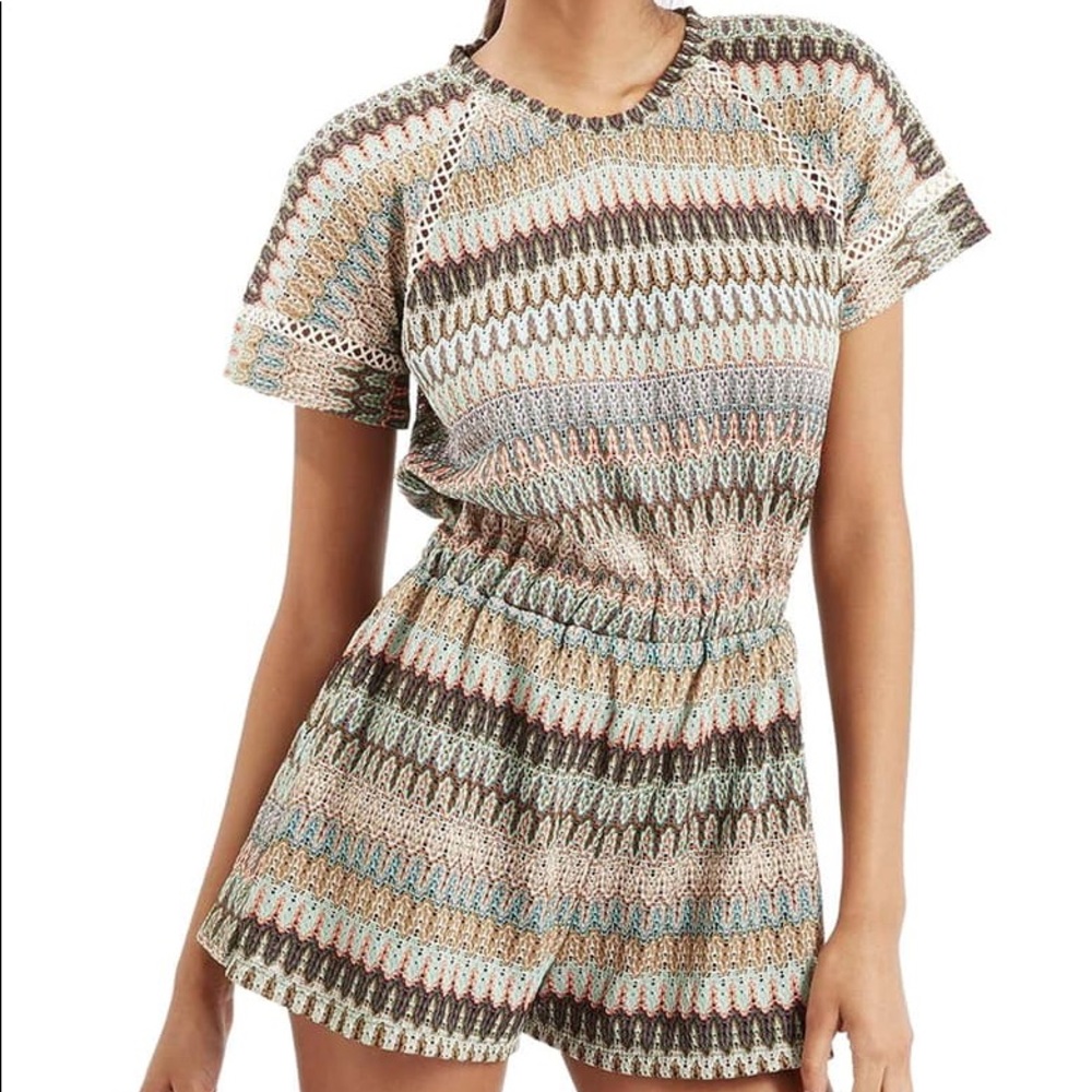 🤎TOPSHOP Exposed Back Crochet Romper🤎